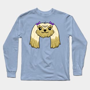 Cute mid long haired shih tzu Long Sleeve T-Shirt